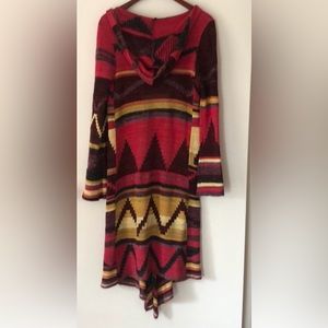 Free people, Mojave, red, hooded, knit duster